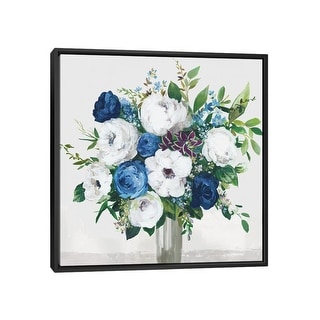 iCanvas "White-Blue Symphony" by Asia Jensen Framed Canvas Print