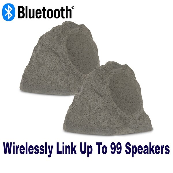 Shop Theater Solutions Wireless 200W Rechargeable Bluetooth Rock Speaker Pair Grey - Free 