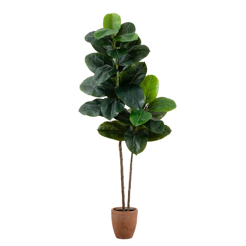 Rubber Artificial Potted Tree - 6' - Green