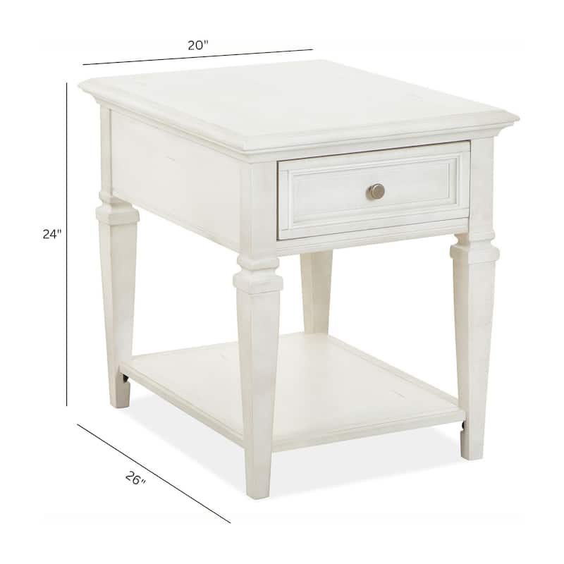 Magnussen Home Newport Alabaster Rectangular End Table - 20''W x 26''D x 24''H