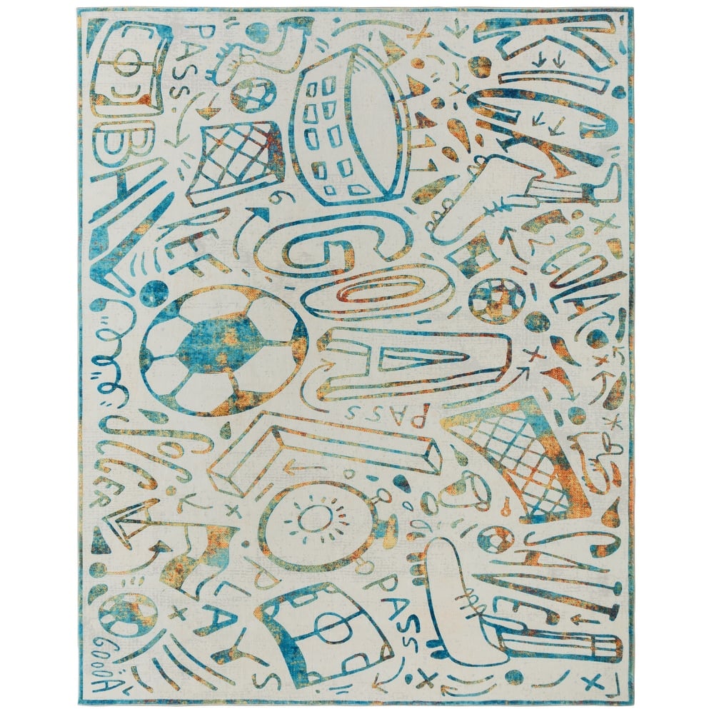 Katie Merz SPORTSGLYPHS Soccer Area Rug