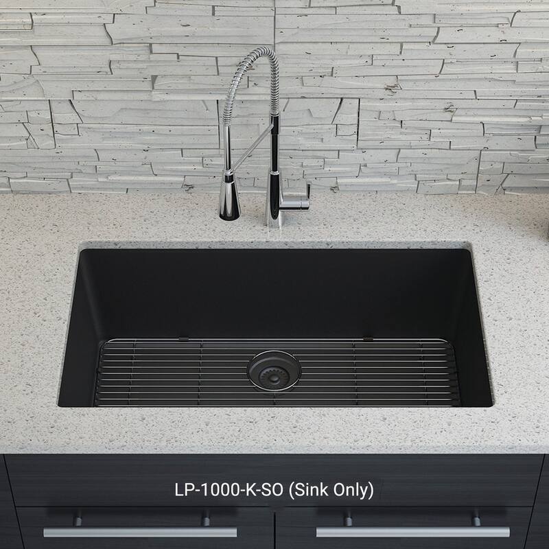 Lexicon Kitchen sink Quartz composite 32 Inch Galaxy Black - 19x32