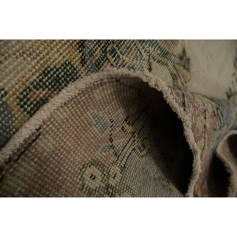 Hand Knotted Oriental 100% Wool Carpet Transitional Floral Beige & Ivories Anatolian Area Rug - 9' 11'' X 5' 8''