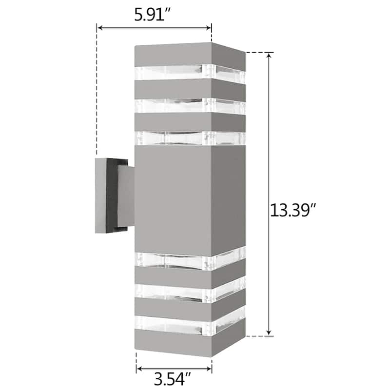 Modern Outdoor Wall Lighting Cylinder/Square Armed Sconces(4 Pack)