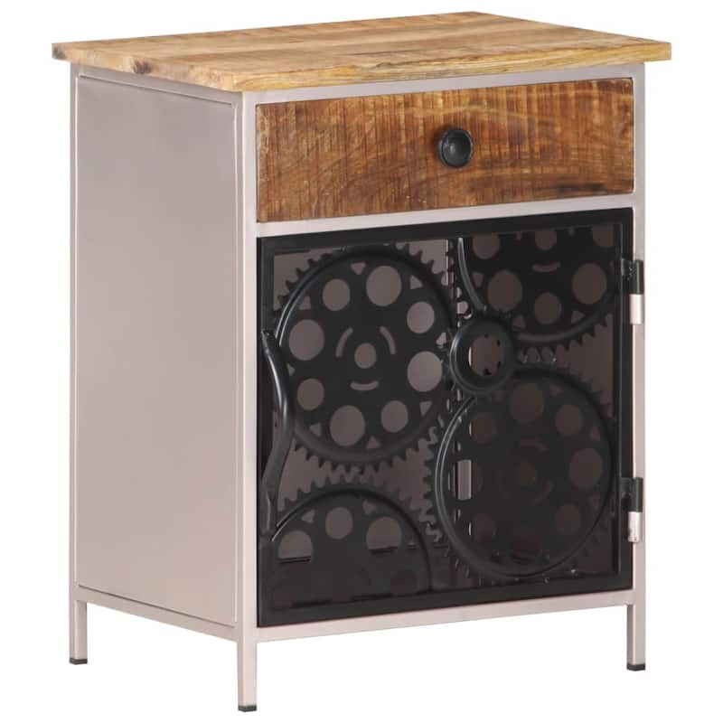 vidaXL Bedside Cabinet 15.7"x11.8"x19.7" Rough Mango Wood