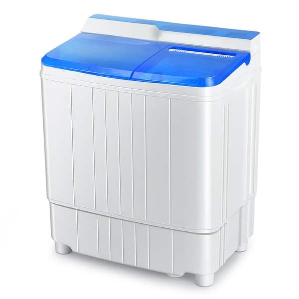 Portable 13lbs Semi-Automatic Twin Tub Wash Machine W/ Built-In