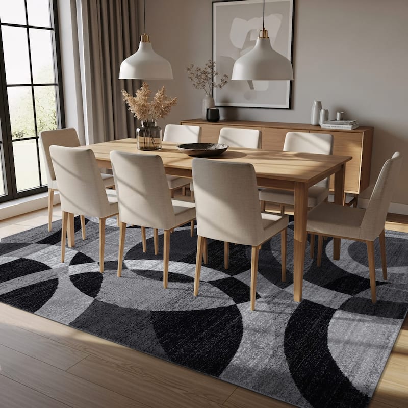 World Rug Gallery Geometric Circles Area Rug