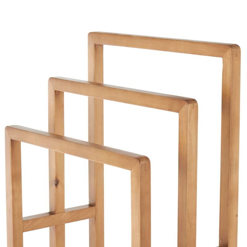 Wood Sleek Modern Quilt Rack - Brown - Roche River Decor - 12"W x 18"L x 33"H