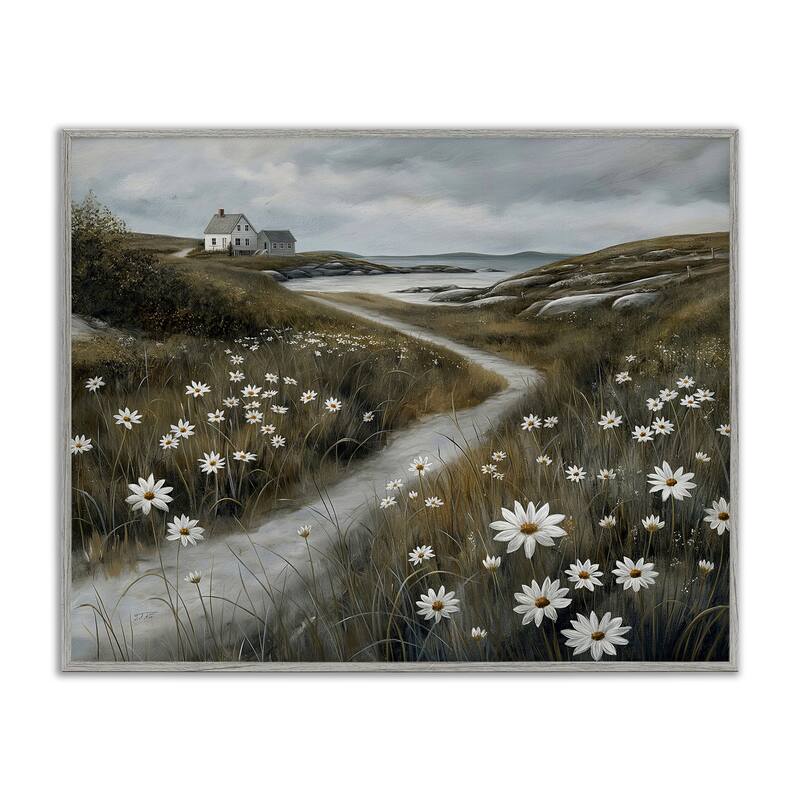 Stupell Serene Coastal Cottage Path Framed Giclee Art Design By Imagine It Images - 14 x 11 - Grey