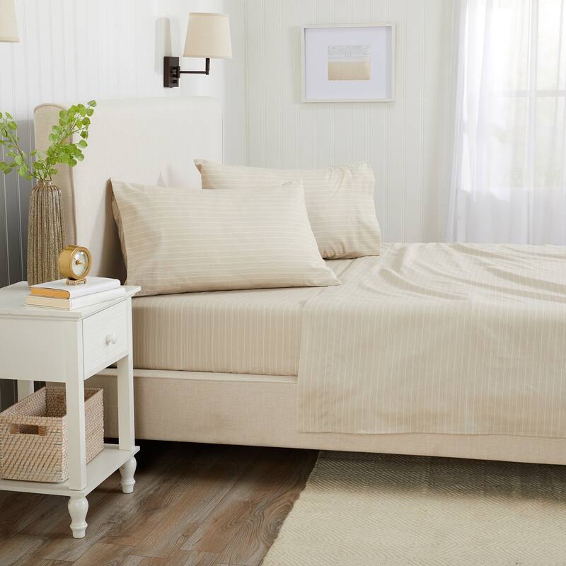 Premium Striped Microfiber Sheet Set