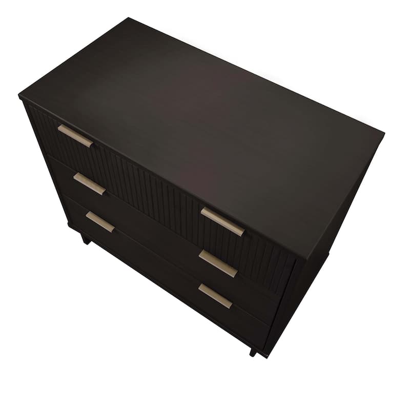 Manhattan Comfort 3-Piece Granville Modern Solid Wood Dresser Chest and Nighstand Set.