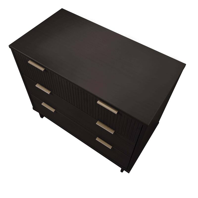 Manhattan Comfort 3-Piece Granville Modern Solid Wood Tall Chest Double Dresser Set