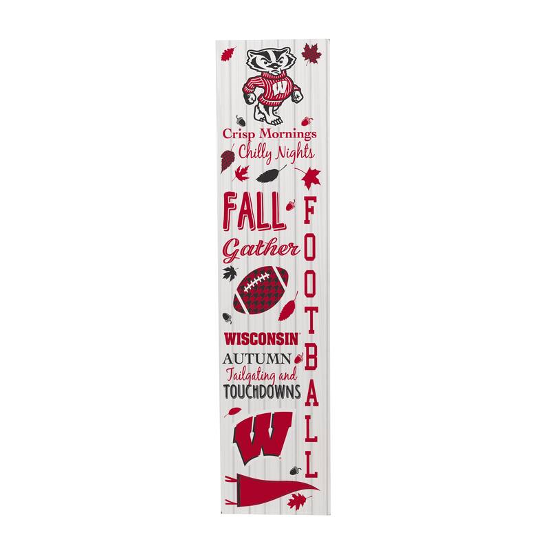 47" Double Sided Seasonal Porch Leaner, University of Wisconsin-Madison - 47" x 11.25"