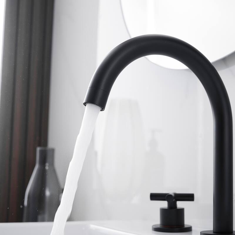 Widespread Bathroom Faucet 3-Hole Double Handle Vanity Tap with Pop-Up Drain