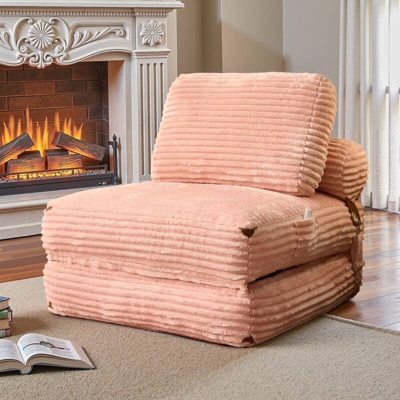 OVIOS Corduroy Foldable Compressed Sleeper Sofa