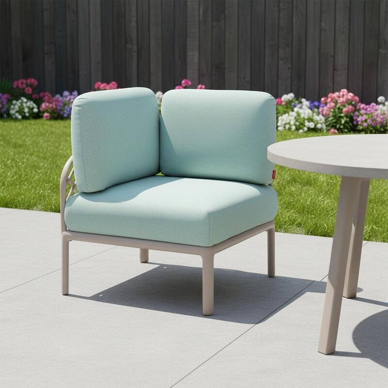 31" Sea Green Heavy Duty Plastic Outdoor Modular with Sea Green Cushion - Sea Green