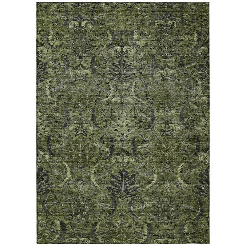 Machine Washable Indoor/ Outdoor Boho Traditional Chantille Rug