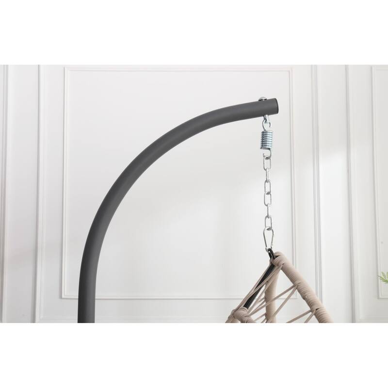 Elegant Outdoor Egg-Shaped Hanging Chair with Stand