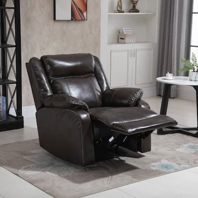 HOMCOM PU Leather Recliner Sofa Upholstered Manual Reclining Armchair with Footrest for Living Room