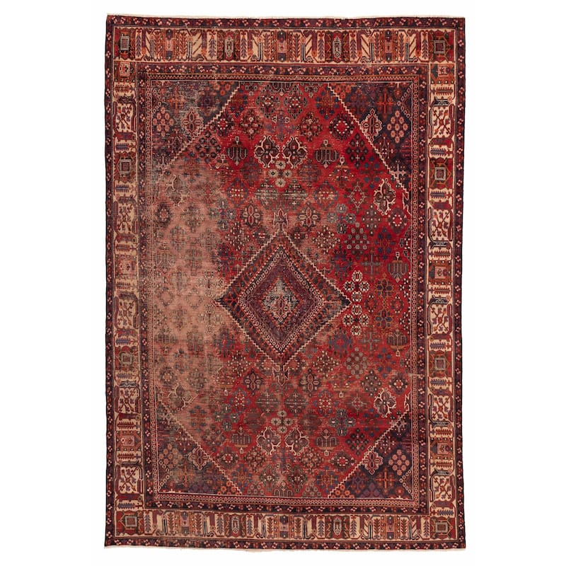 ECARPETGALLERY Hand-knotted Kayseri Vintage Red Wool Rug - 6'11 x 10'4