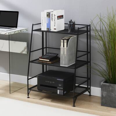 Porch & Den Ferdinand 3 Tier Ladder Folding Metal Shelf