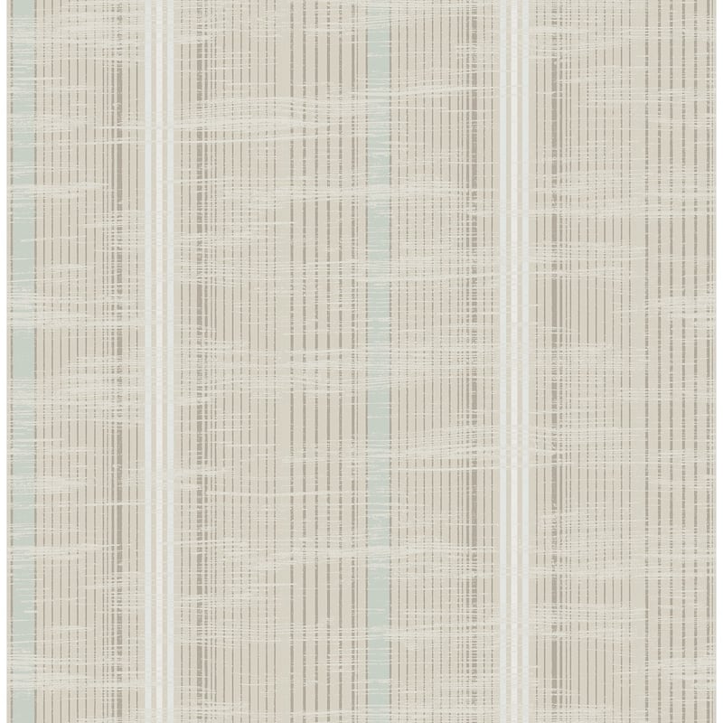 Seabrook Designs Longthorpe Stripe Unpasted Wallpaper - 20.5 in. W x 33 ft. L - Metallic Parchment & Sky Blue