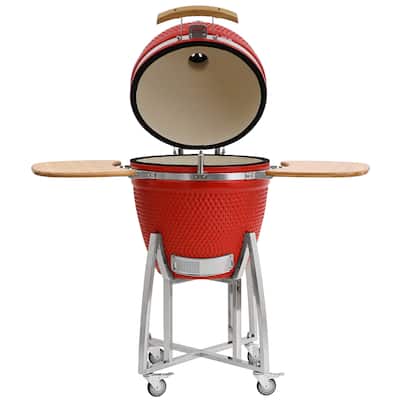 21" Comfortbilt Kamado Grill in Red - N/A