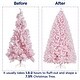 preview thumbnail 17 of 16, Yaheetech Pre-lit Flocked Artificial Christmas Tree Snow Frosted Christmas Tree, Pink