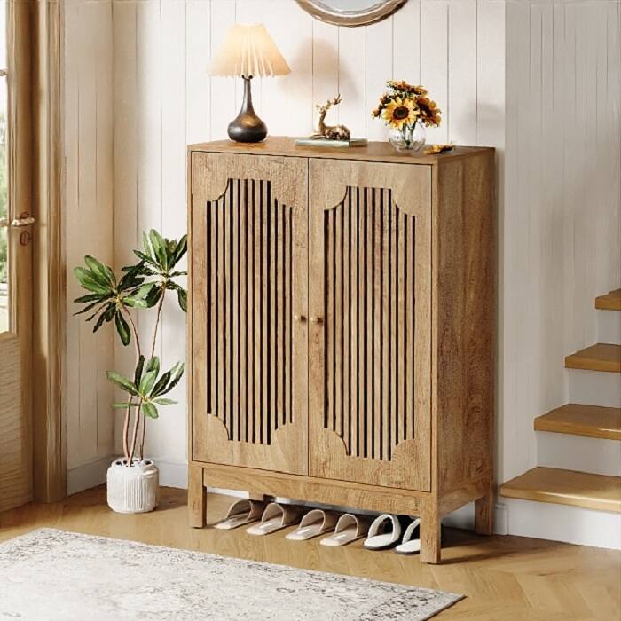 5-Tier Adjustable Shoe Cabinet with Doors for 20 Pairs