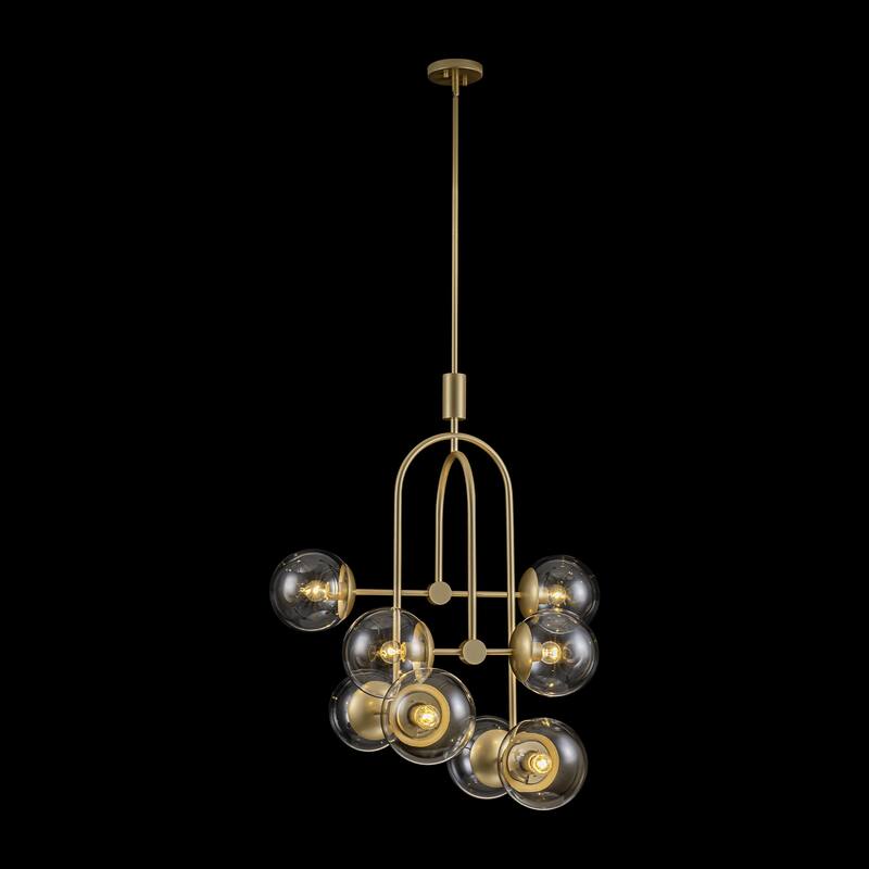 Lnox Modern Sputnik Glass Chandelier in Gold Pendant Light - 29.13 in. W x 35.43 in. H x 29.13 in. D