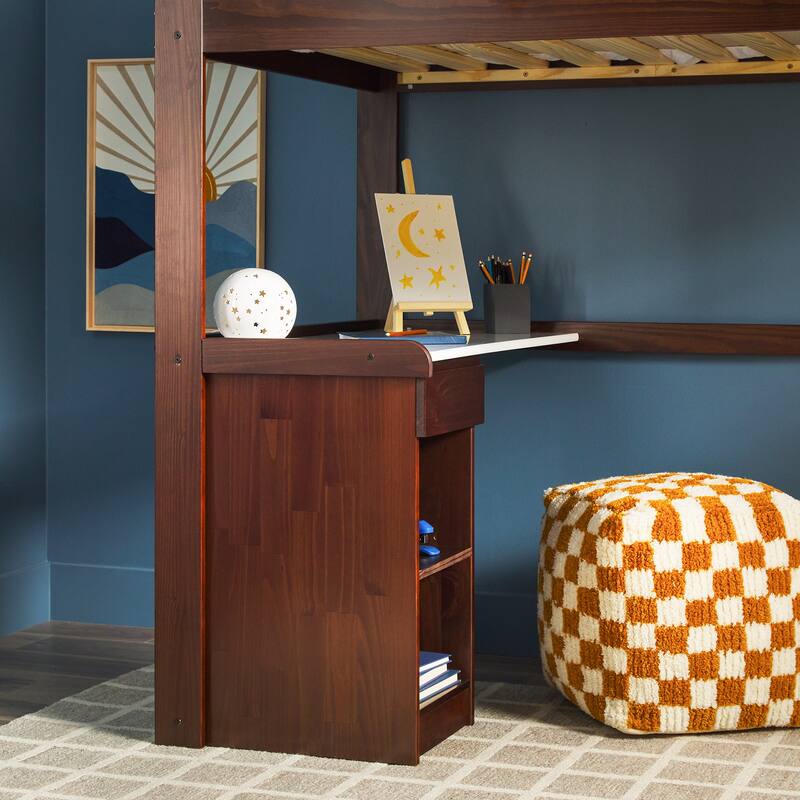 Walker Edison Twin Loft Bed with Desk