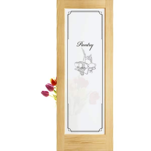 Frameport Fpg Pd Pan 6 2 3x2 1 2 Frosted Privacy Glass 30 By 80 Pantry 1 Lite Interior Slab Passage Door Unfinished