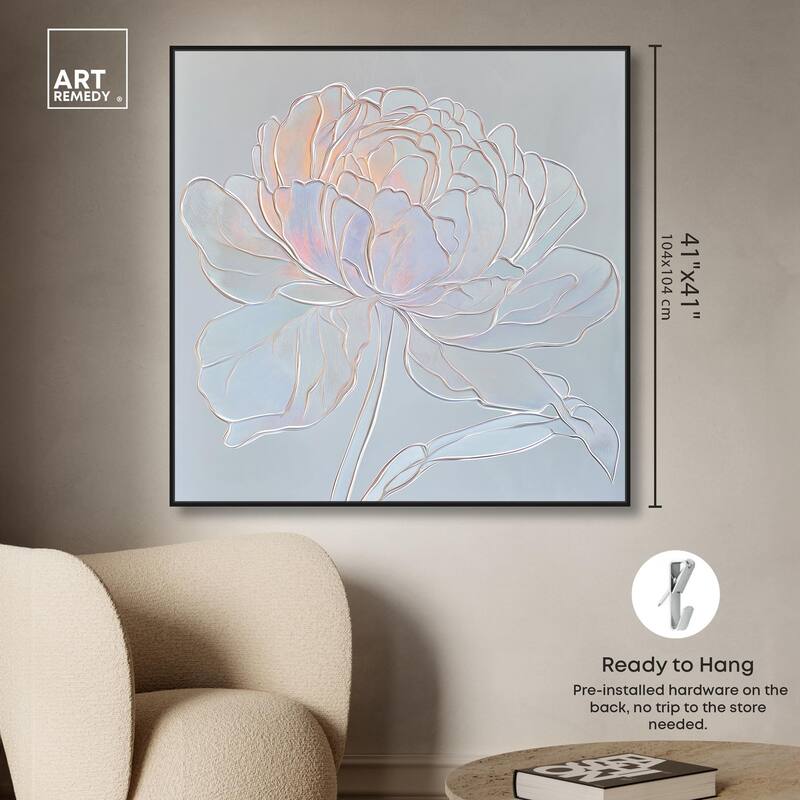 Embossed Flower I Canvas by Art Remedy