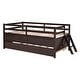 preview thumbnail 38 of 46, Modern Twin Size Low Loft Bed With Full Safety Fence,Climbing Ladder,Storage Drawers and Trundle