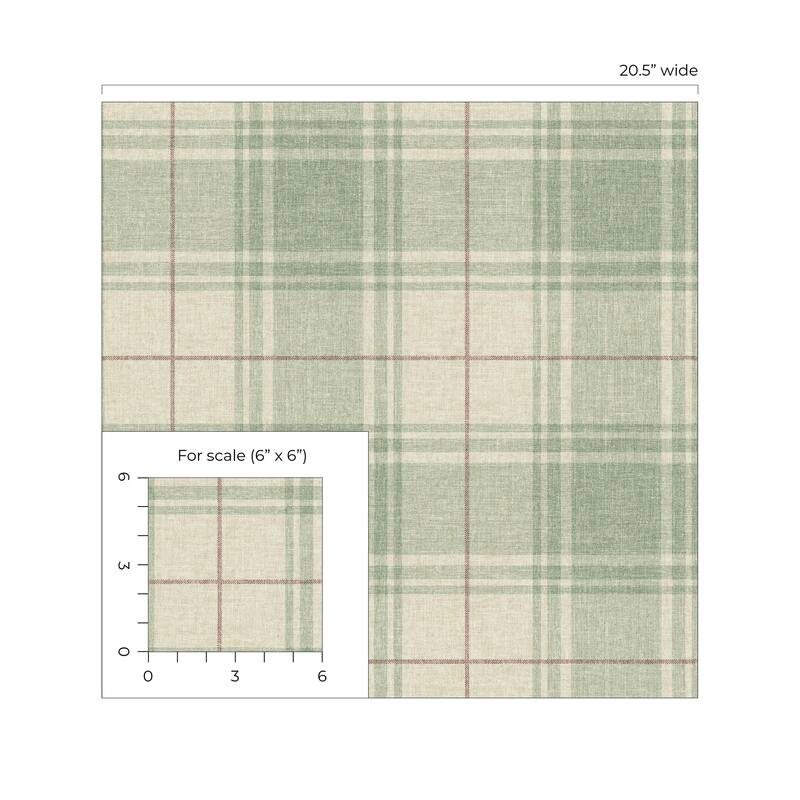 NextWall Linen Cut Plaid Peel and Stick Wallpaper - 20.5 in. W x 18 ft. L