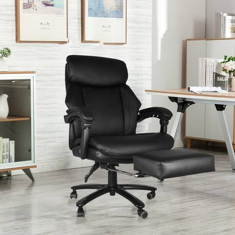 High Back Office Chair with Soft Cushion and Footrest - 28.74" x 27.56" x 47.64"