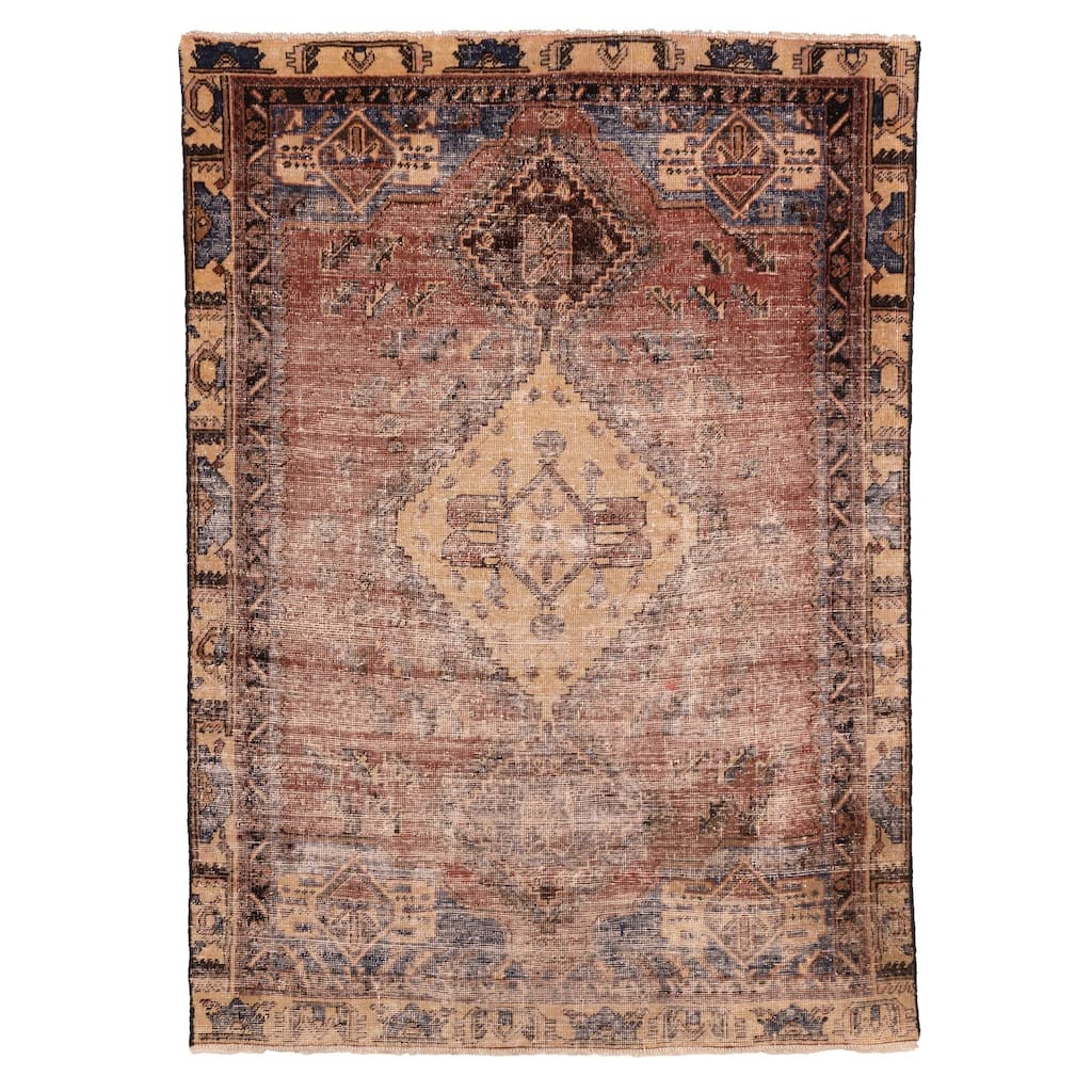 ECARPETGALLERY Hand-knotted Antalya Vintage Copper Wool Rug - 4'7 x 6'5