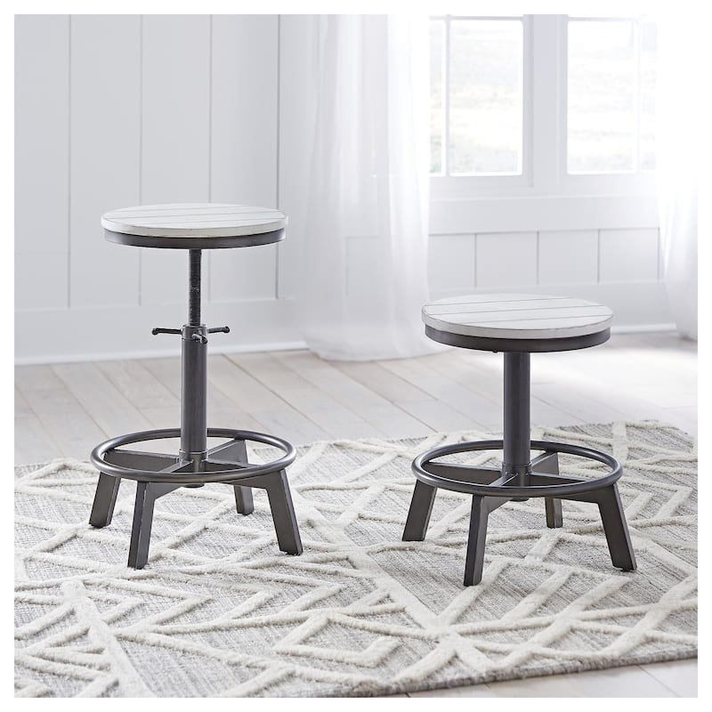 Ashley Furniture Torjin Swivel Stool (Set of 2) - 19"W x 19"D x 24"H - White
