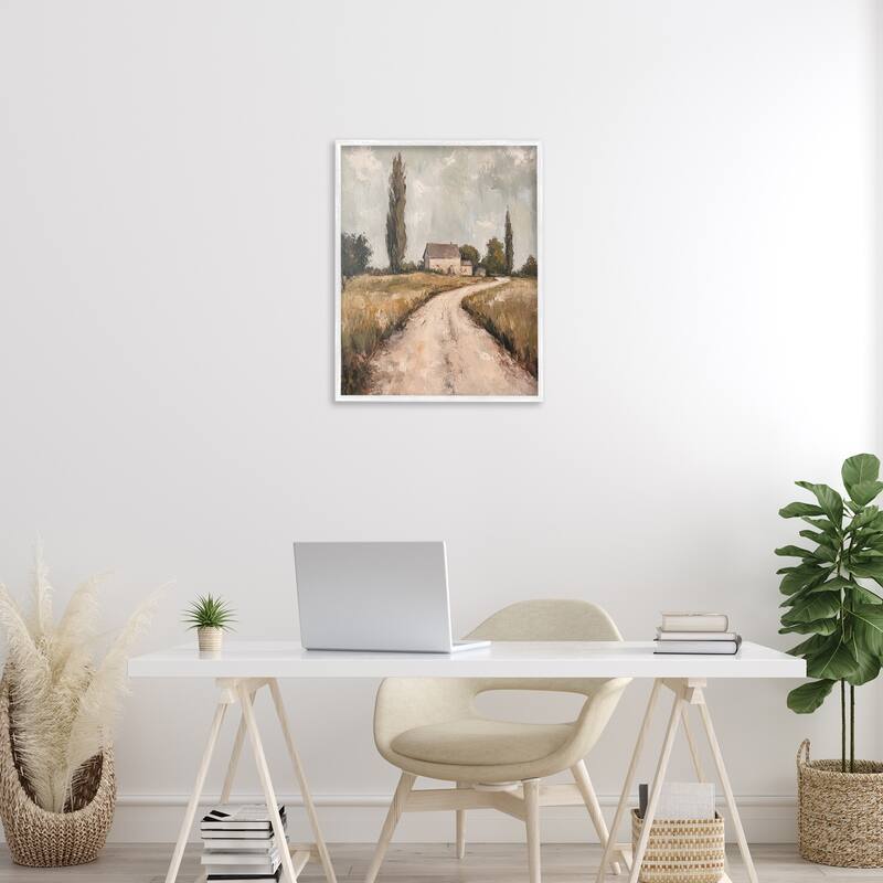 Stupell Painterly Quiet Country Framed Giclee Art Design By Petal Prints Design