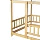 preview thumbnail 94 of 127, Wood Toddler House Bed with Roof Frame and Safety Guardrails Montessori Floor Bed without Slats No Door Houseshaped Platform Bed