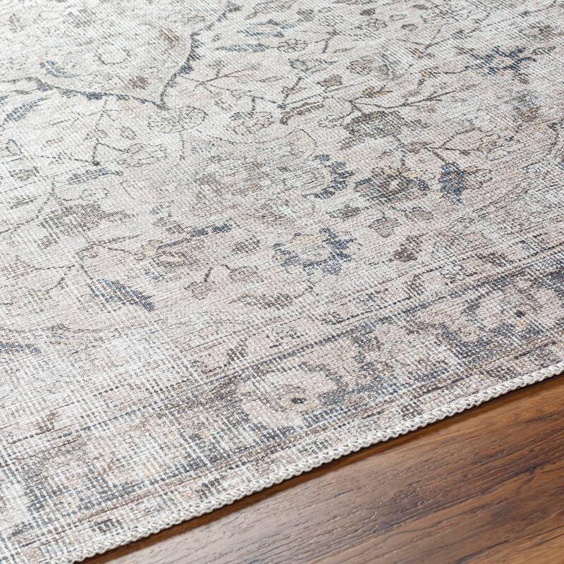 Livabliss Transitional Amelie Medallion Washable Area Rug