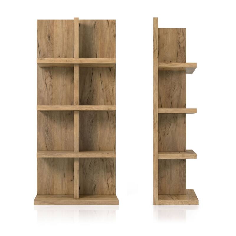 DH BASIC Contemporary Oak 71-inch 8-Open Shelf Bookshelf by Denhour