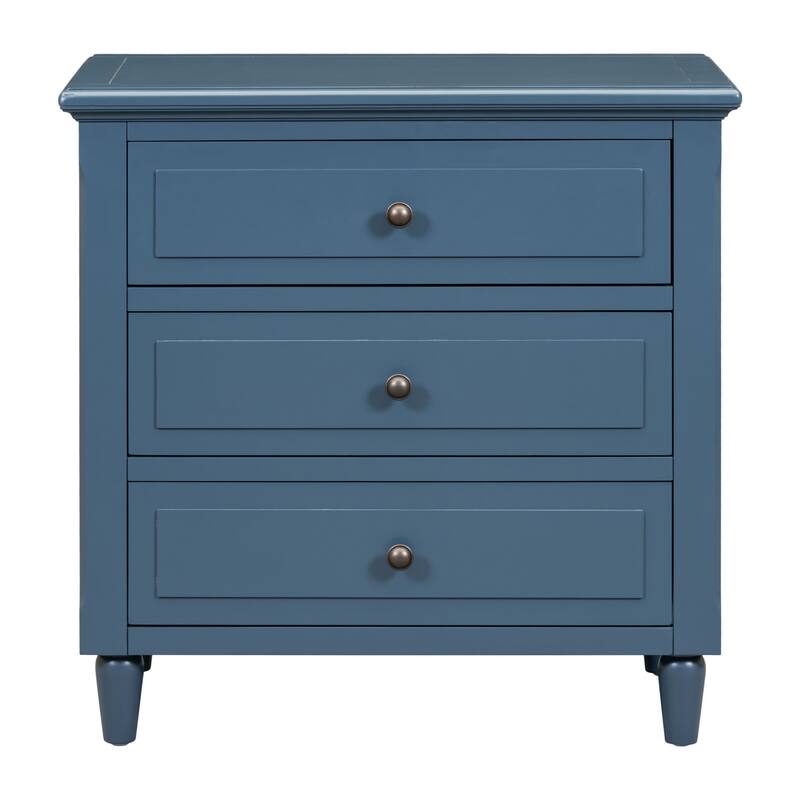 3 Drawer Nightstand Storage Wooden Chest