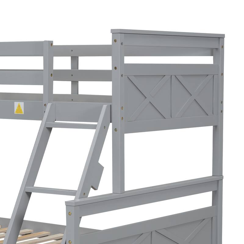 Twin over Full Pine Bunk Bed with Drawers & Ladder