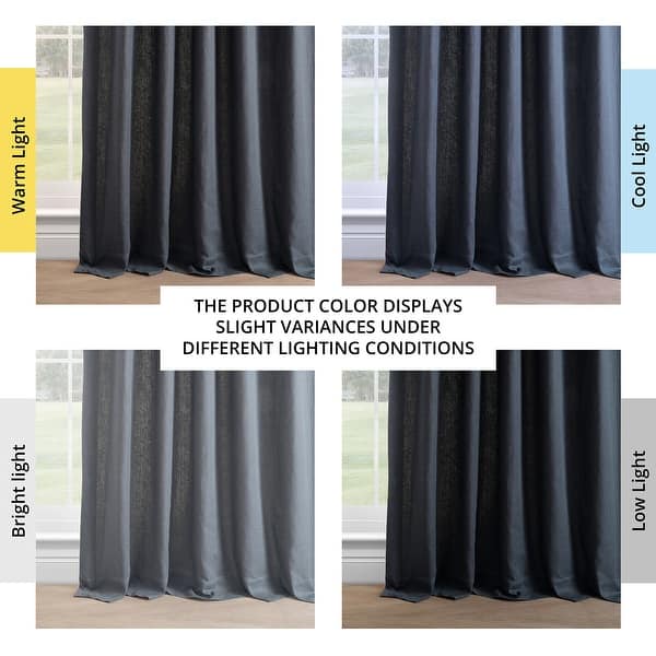 dimension image slide 3 of 7, Exclusive Fabrics French Linen Room Darkening Curtains Panel - Elegant luxurious Drapes (1 Panel)