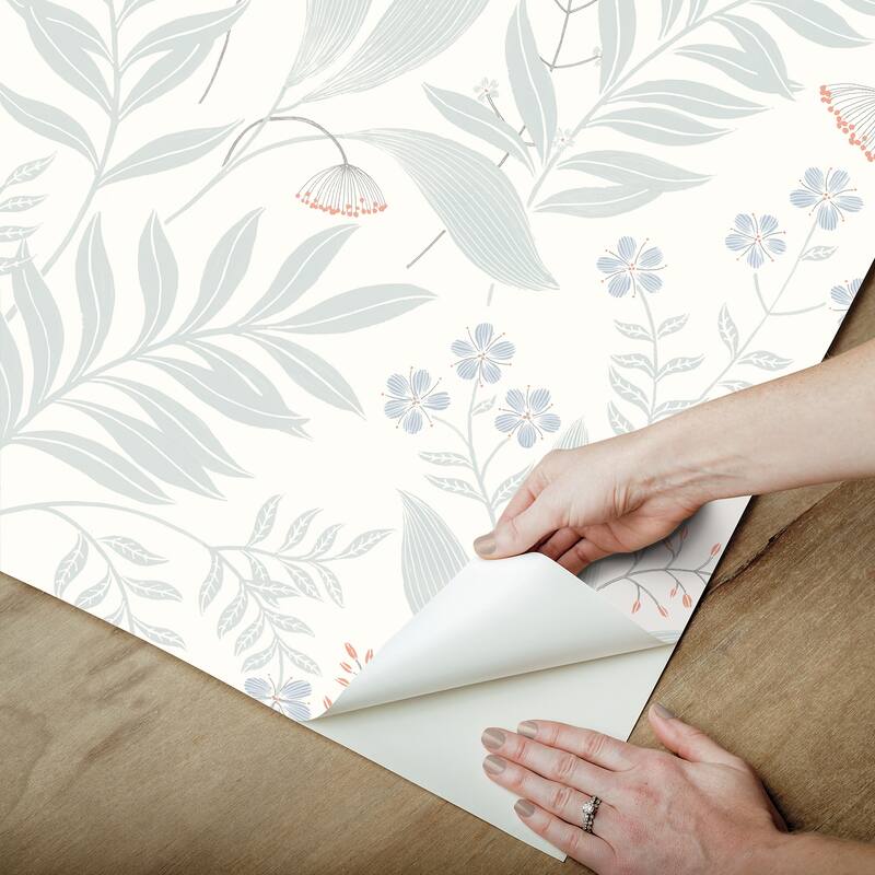 NuWallpaper Amanda Blue Green Peel and Stick Wallpaper