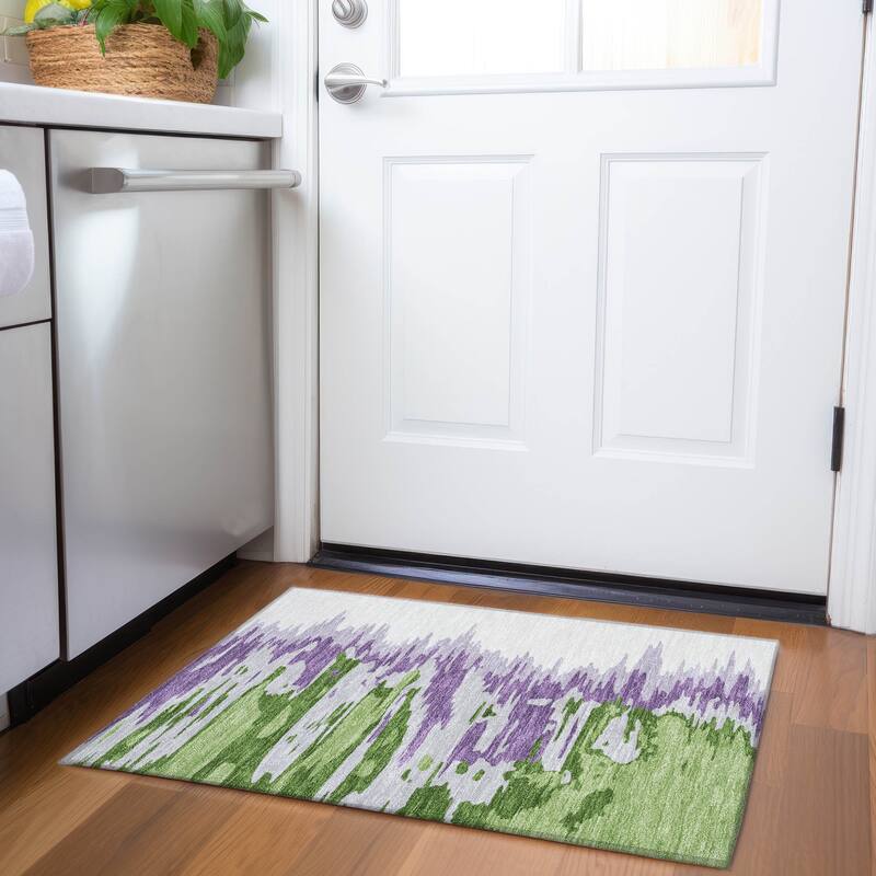 Premium Washable Super Soft Modern Ombre Mayfield Rug - Green - 1'8" x 2'6"