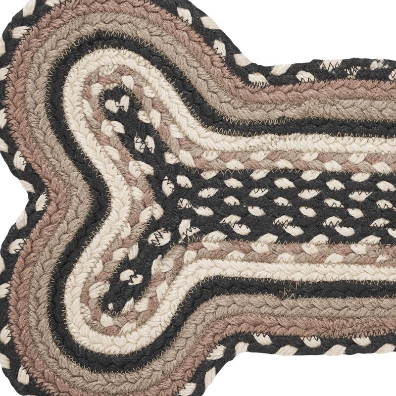 Sawyer Mill Charcoal Creme Indoor/Outdoor Small Bone Rug 11.5x17.5 - 3'6"