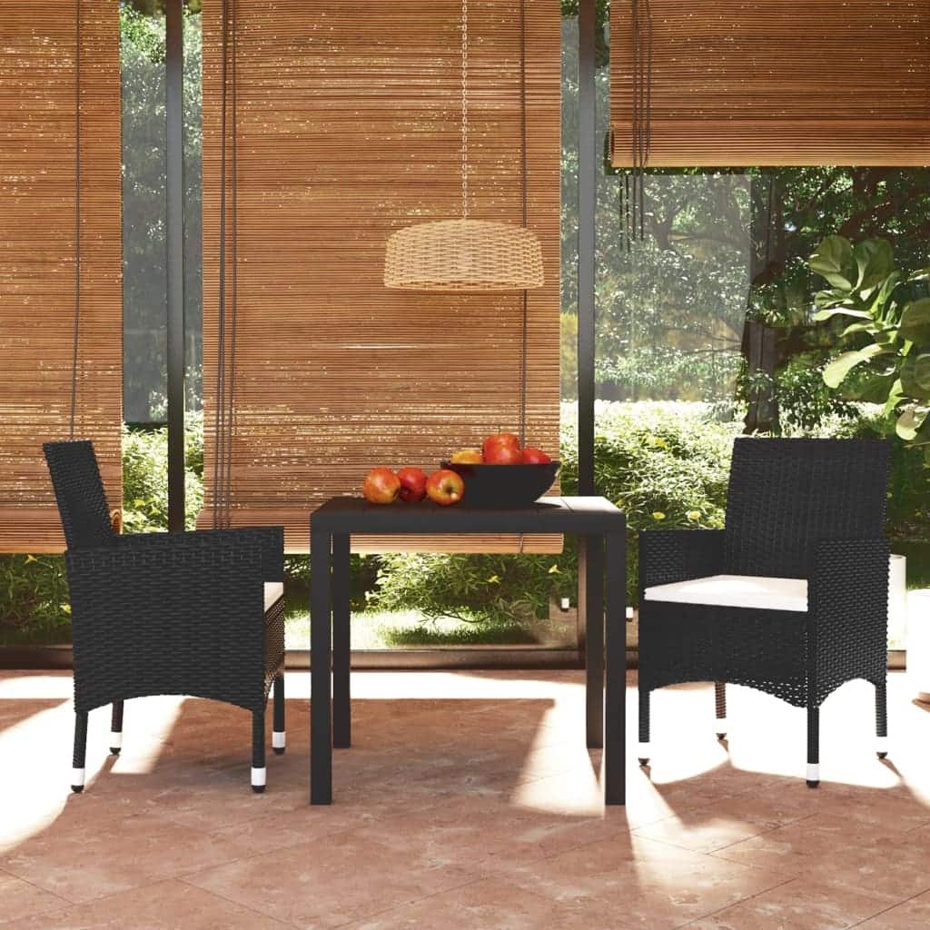 vidaXL Patio Dining Set with Cushions Poly Rattan