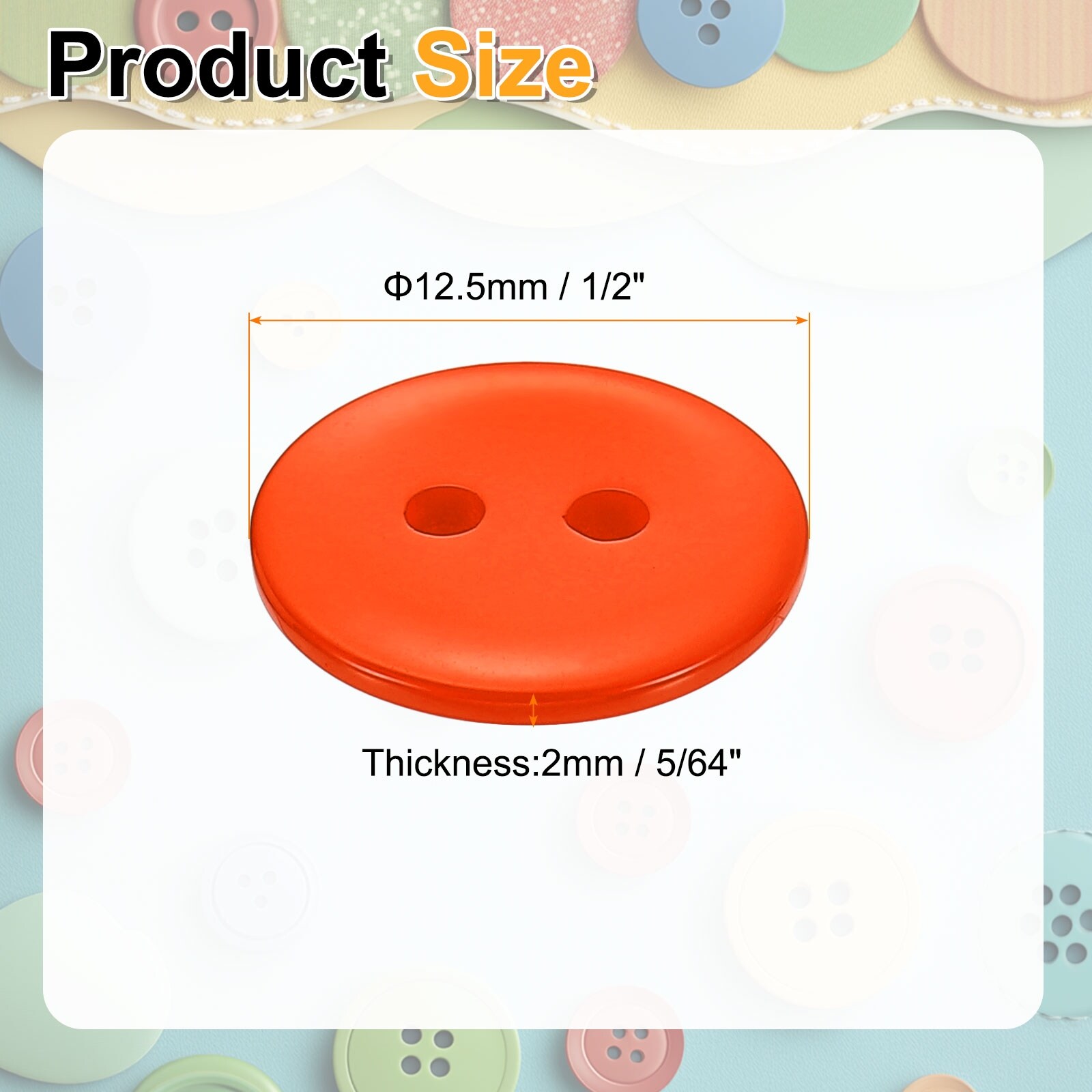 20pcs Resin Sewing Button, 2 Holes Round Craft Decorative Buttons for Coat, Clothes Holiday Decoration